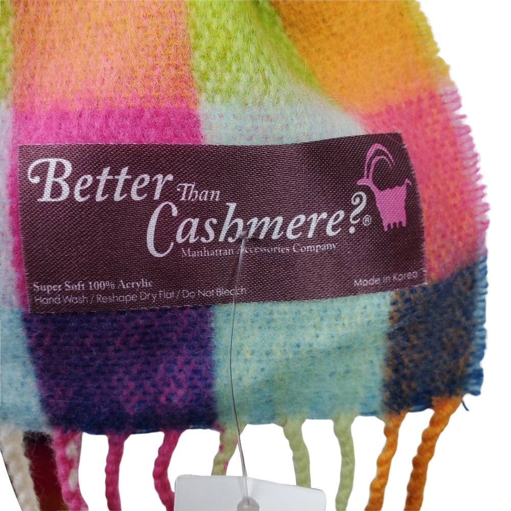 Better Than Cashmere Multicolor Retro Plaid Scarf Size OS NWOT - Picture 5 of 5